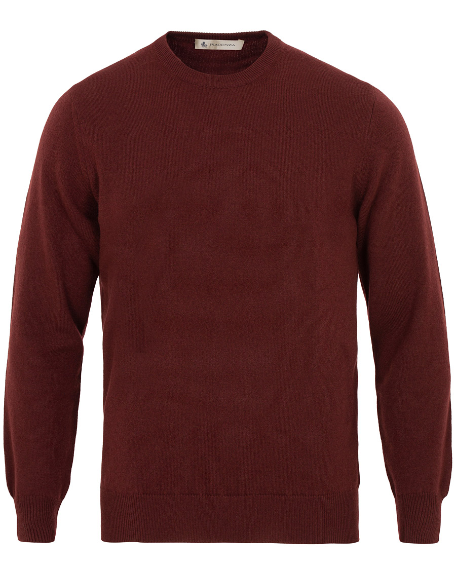 Herren | Pullover | Piacenza Cashmere | Cashmere Crew Neck Sweater Burgundy