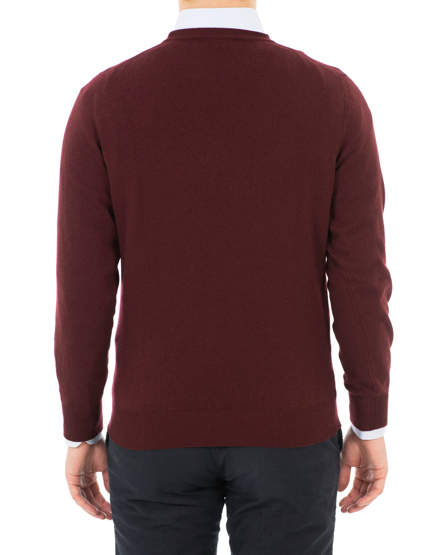 Herren | Pullover | Piacenza Cashmere | Cashmere Crew Neck Sweater Burgundy