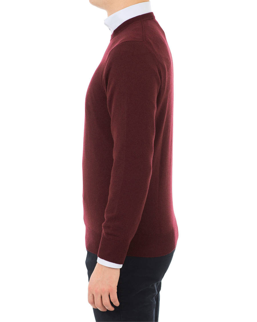 Herren | Pullover | Piacenza Cashmere | Cashmere Crew Neck Sweater Burgundy