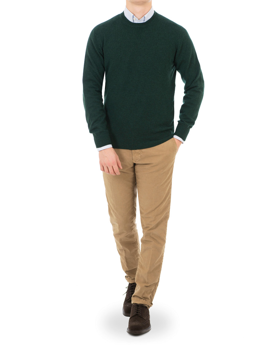 Herren | Pullover | Piacenza Cashmere | Cashmere Crew Neck Sweater Racing Green