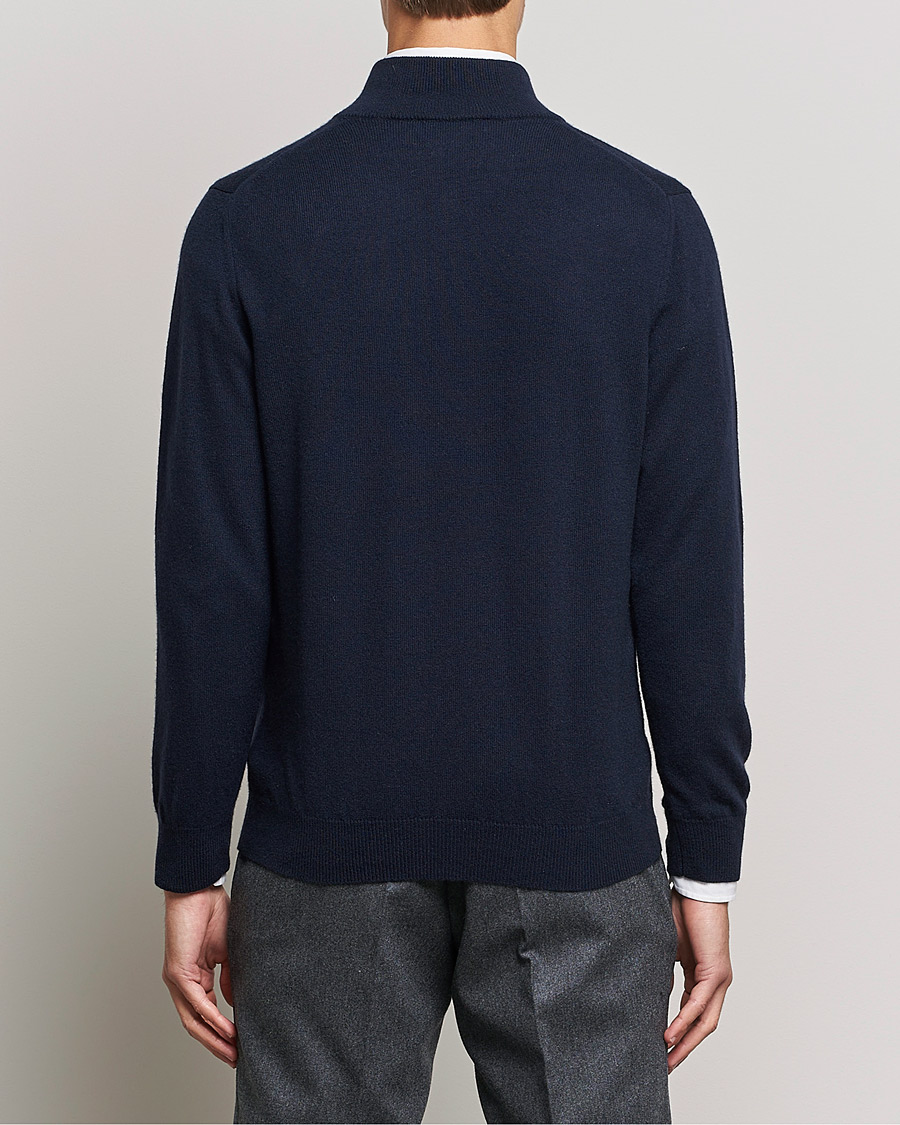 Herren | Pullover | Piacenza Cashmere | Cashmere Half Zip Sweater Navy
