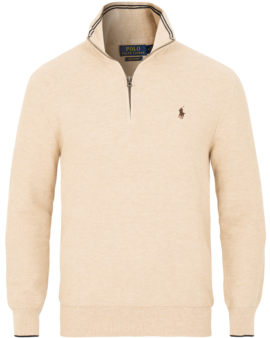 Herren | Pullover | Polo Ralph Lauren | Texture Half Zip Oatmeal Heather