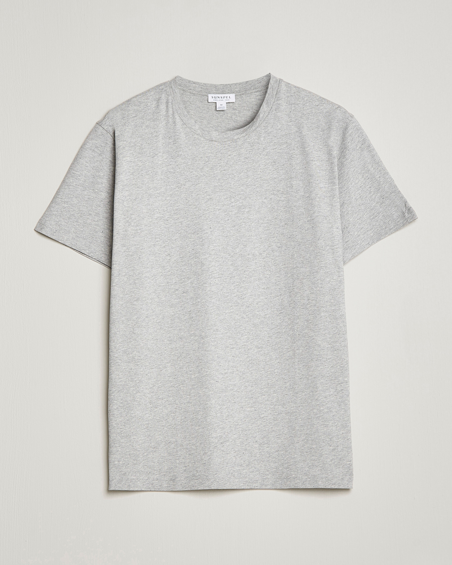 Herren | T-Shirts | Sunspel | Riviera Midweight T-Shirt Grey Melange