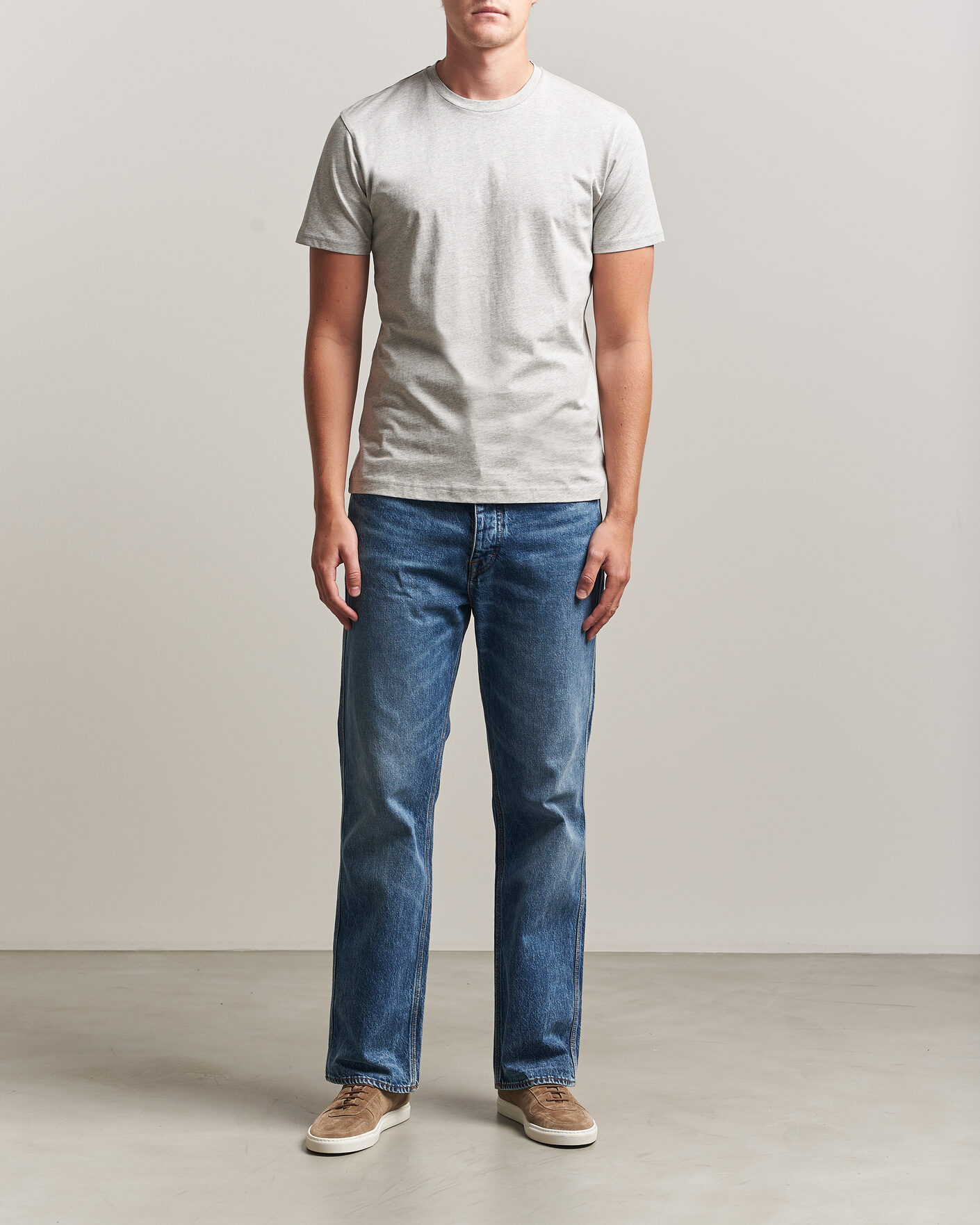 Herren | T-Shirts | Sunspel | Riviera Midweight T-Shirt Grey Melange
