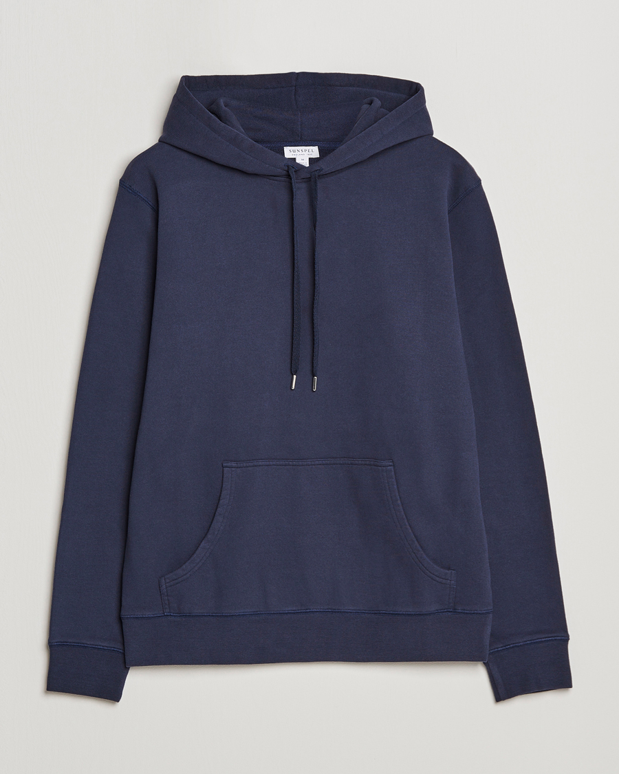 Herren | Pullover | Sunspel | Loopback Hoodie Navy