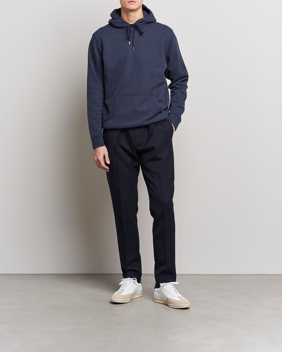 Herren | Pullover | Sunspel | Loopback Hoodie Navy