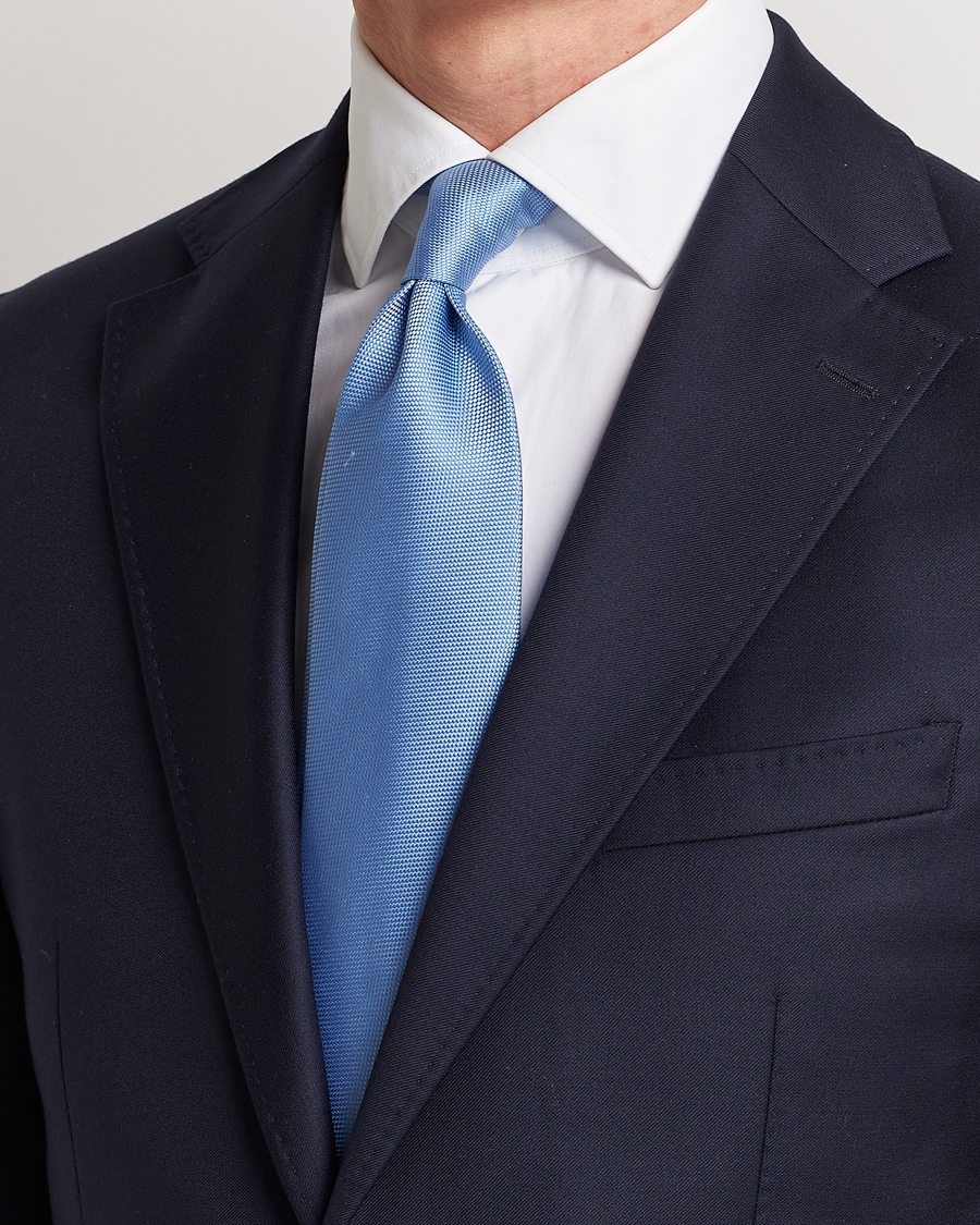 Herren | Business & Beyond | Eton | Silk Basket Weave Tie Light Blue