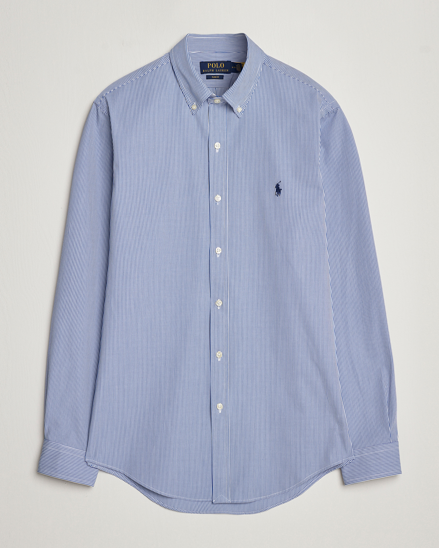 Herren | Hemden | Polo Ralph Lauren | Slim Fit Thin Stripe Poplin Shirt Blue/White