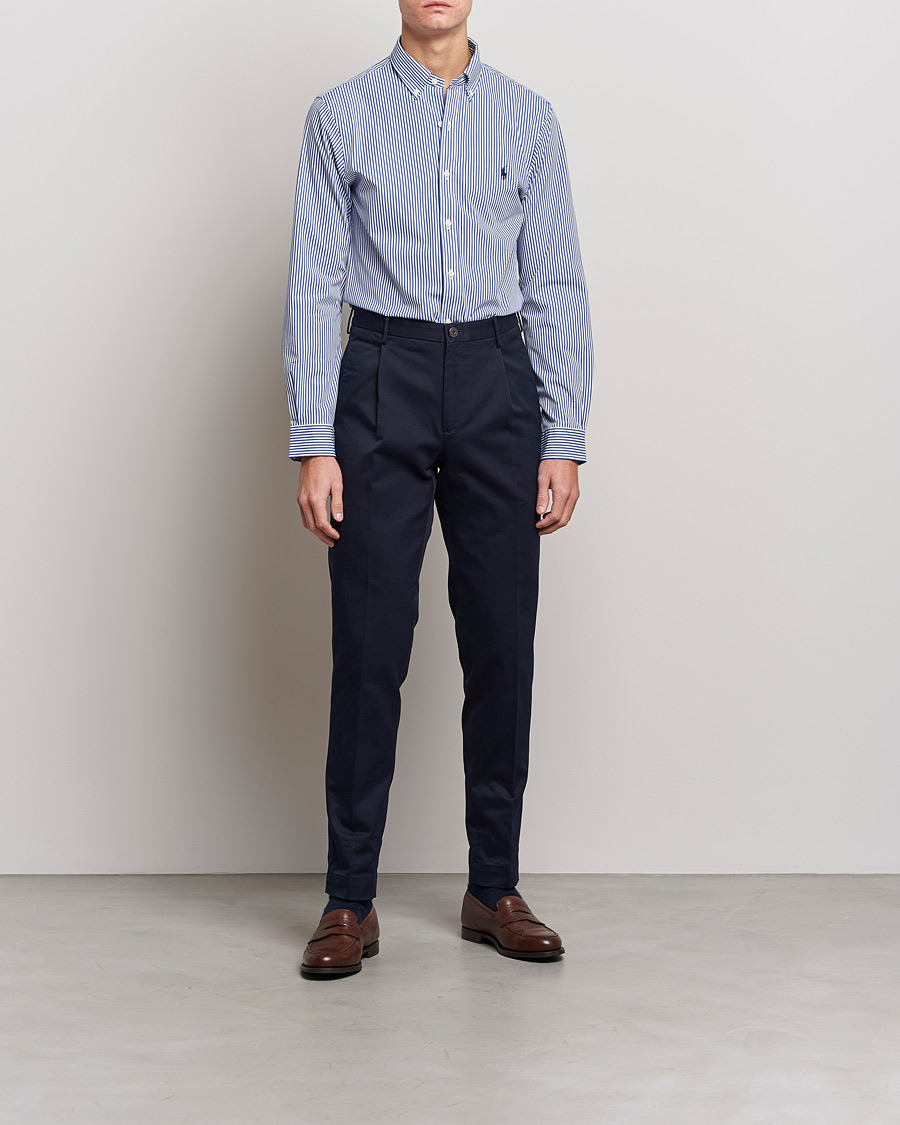 Herren | Hemden | Polo Ralph Lauren | Slim Fit Big Stripe Poplin Shirt Blue/White