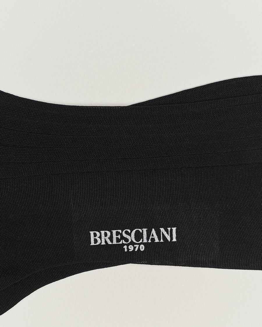Herren | Italian Department | Bresciani | Cotton Ribbed Short Socks Black