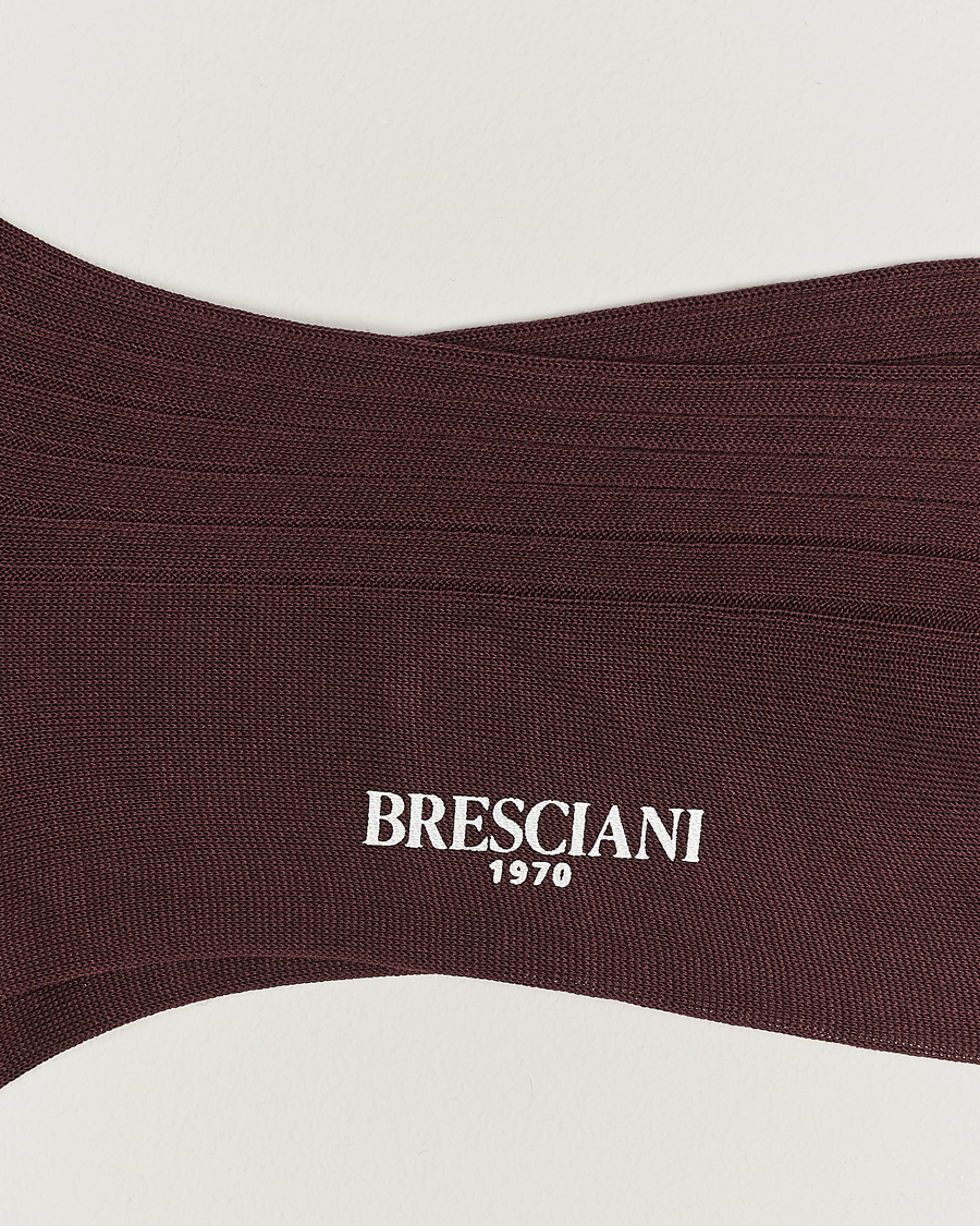 Herren | Unterwäsche | Bresciani | Cotton Ribbed Short Socks Burgundy