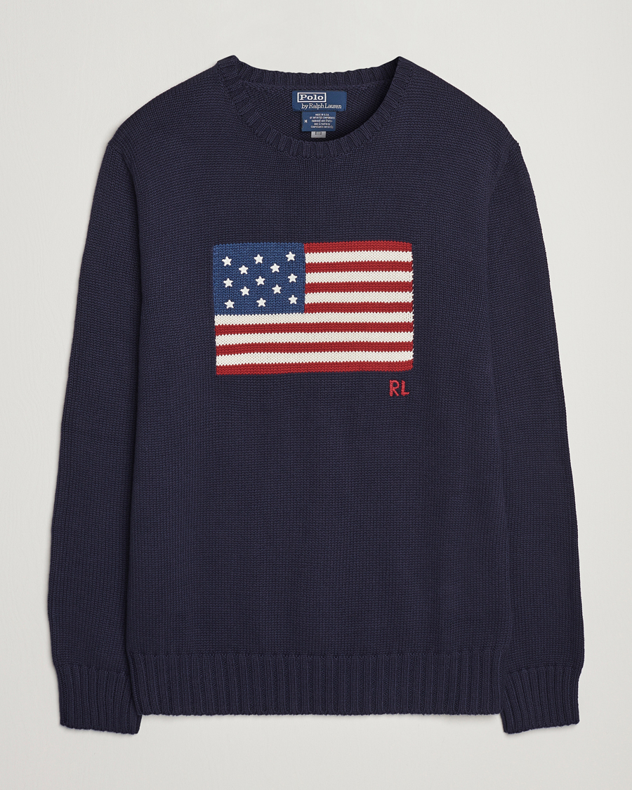 Herren | Pullover | Polo Ralph Lauren | Knitted Flag Crew Neck Navy
