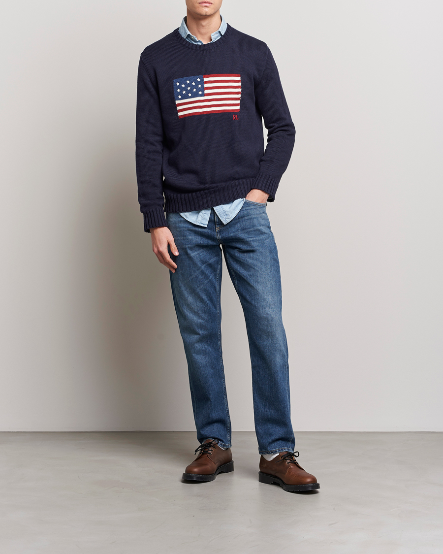 Herren | Pullover | Polo Ralph Lauren | Knitted Flag Crew Neck Navy