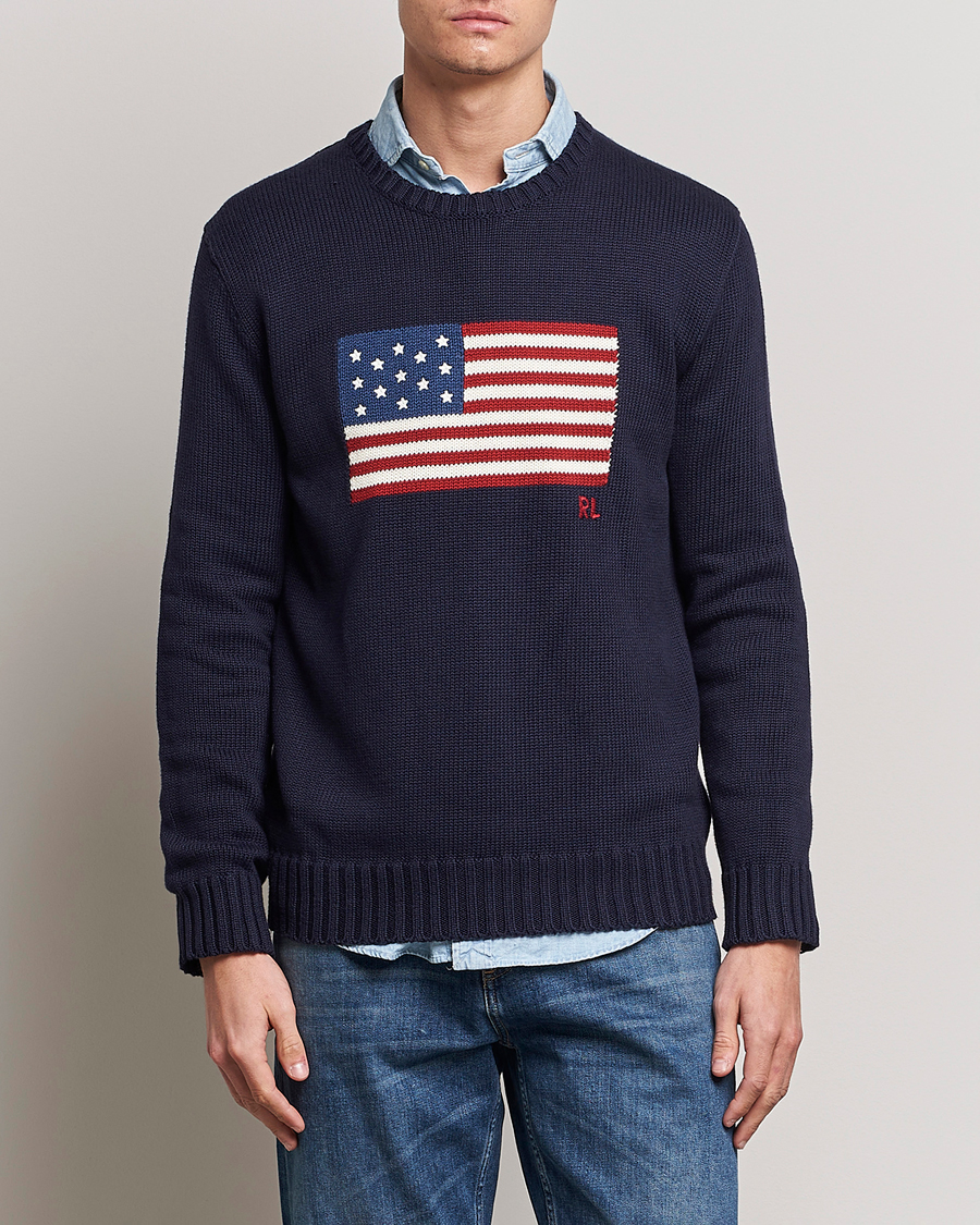 Herren | Pullover | Polo Ralph Lauren | Knitted Flag Crew Neck Navy