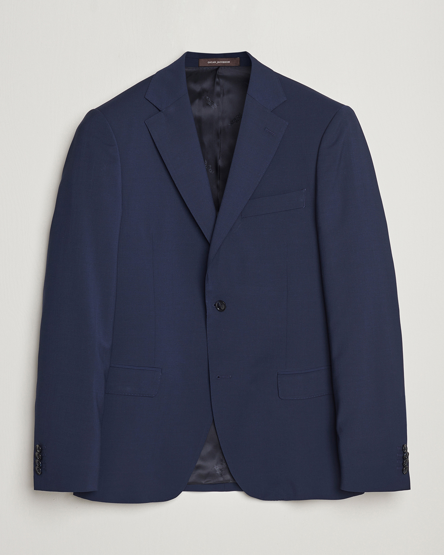 Herren | Sakkos | Oscar Jacobson | Edmund Wool Stretch Blazer Blue