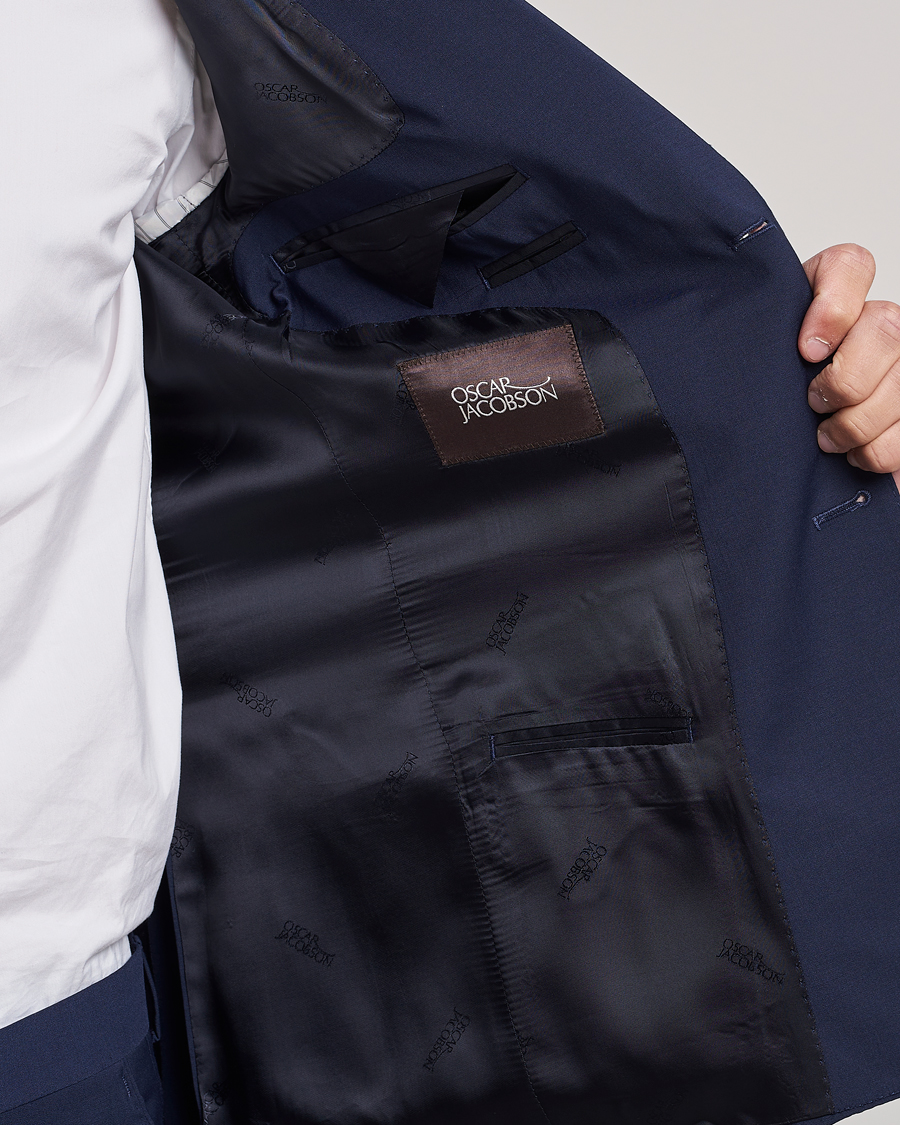 Herren | Sakkos | Oscar Jacobson | Edmund Wool Stretch Blazer Blue