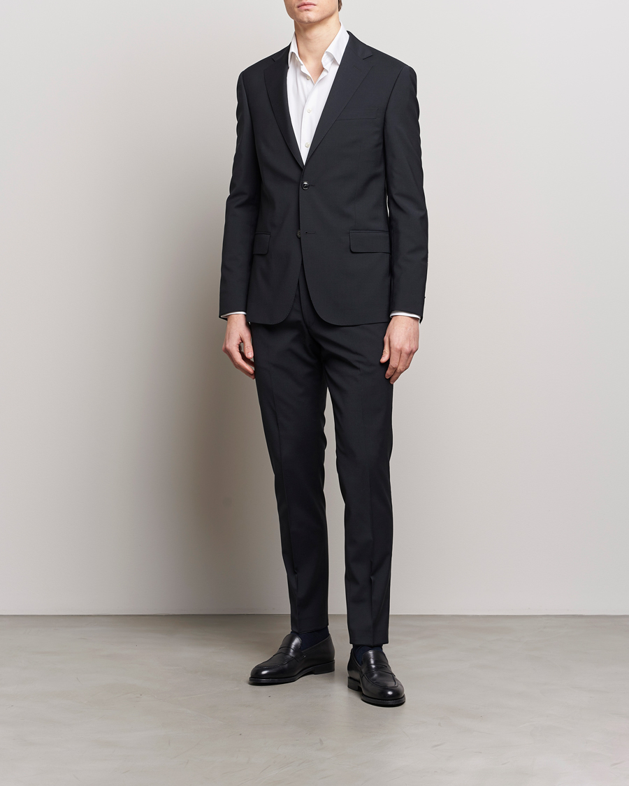 Herren | Sakkos | Oscar Jacobson | Edmund Wool Stretch Blazer Black