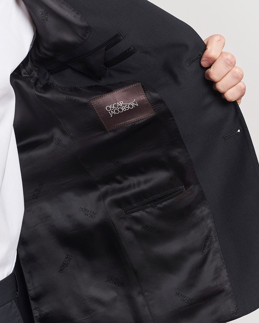 Herren | Sakkos | Oscar Jacobson | Edmund Wool Stretch Blazer Black