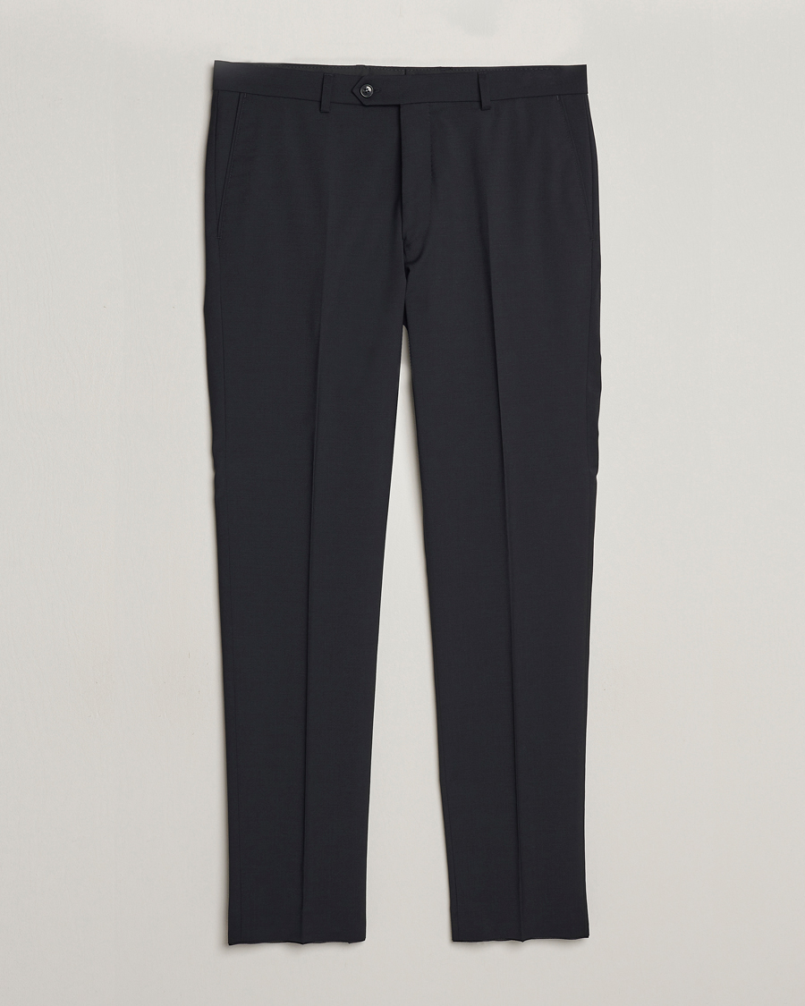 Herren | Hosen | Oscar Jacobson | Denz Wool Stretch Trousers Black