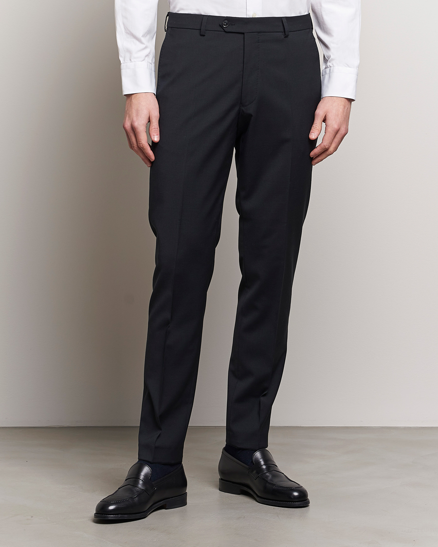 Herren | Kleidung | Oscar Jacobson | Denz Wool Stretch Trousers Black