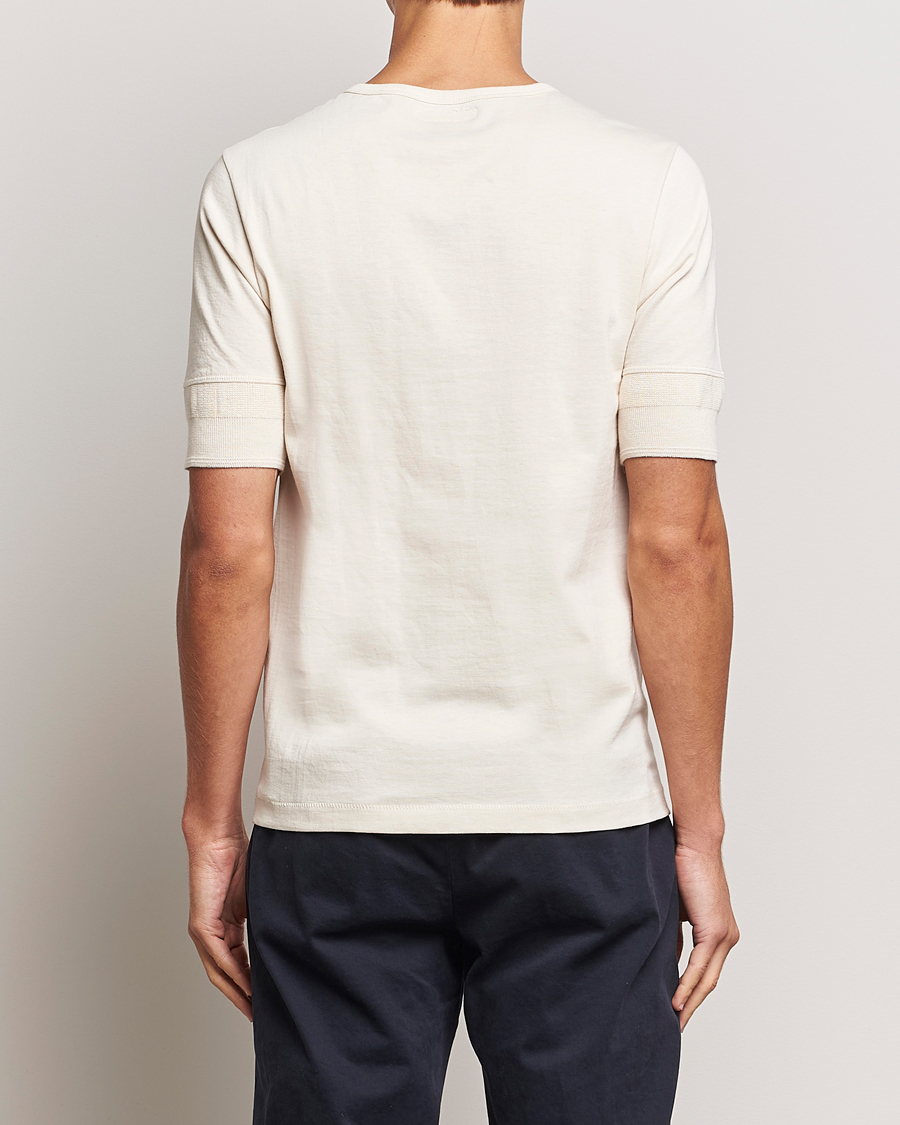 Herren | T-Shirts | Merz b. Schwanen | Short Sleeve Organic Cotton Henley Nature