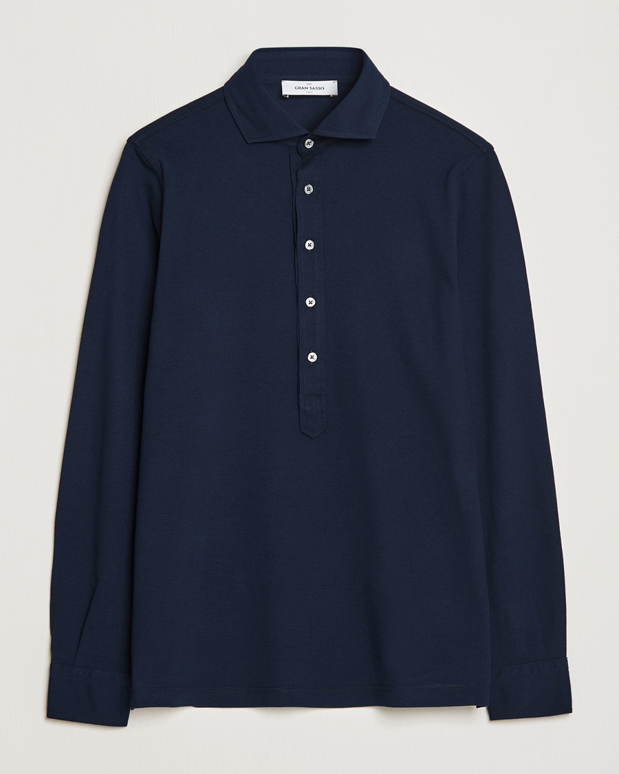 Herren | Hemden | Gran Sasso | Popover Shirt Navy
