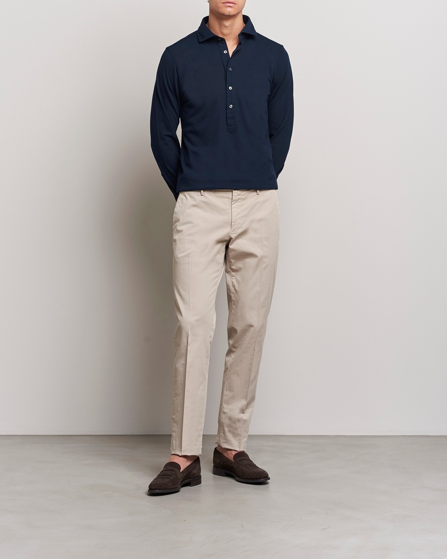 Herren | Hemden | Gran Sasso | Popover Shirt Navy
