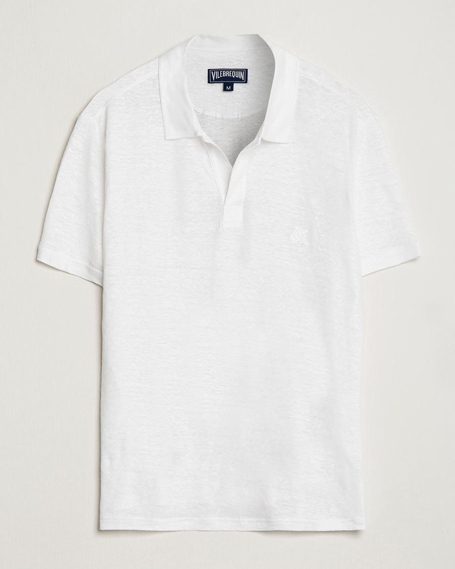 Herren | Poloshirts | Vilebrequin | Jersey Linen Polo Blanco