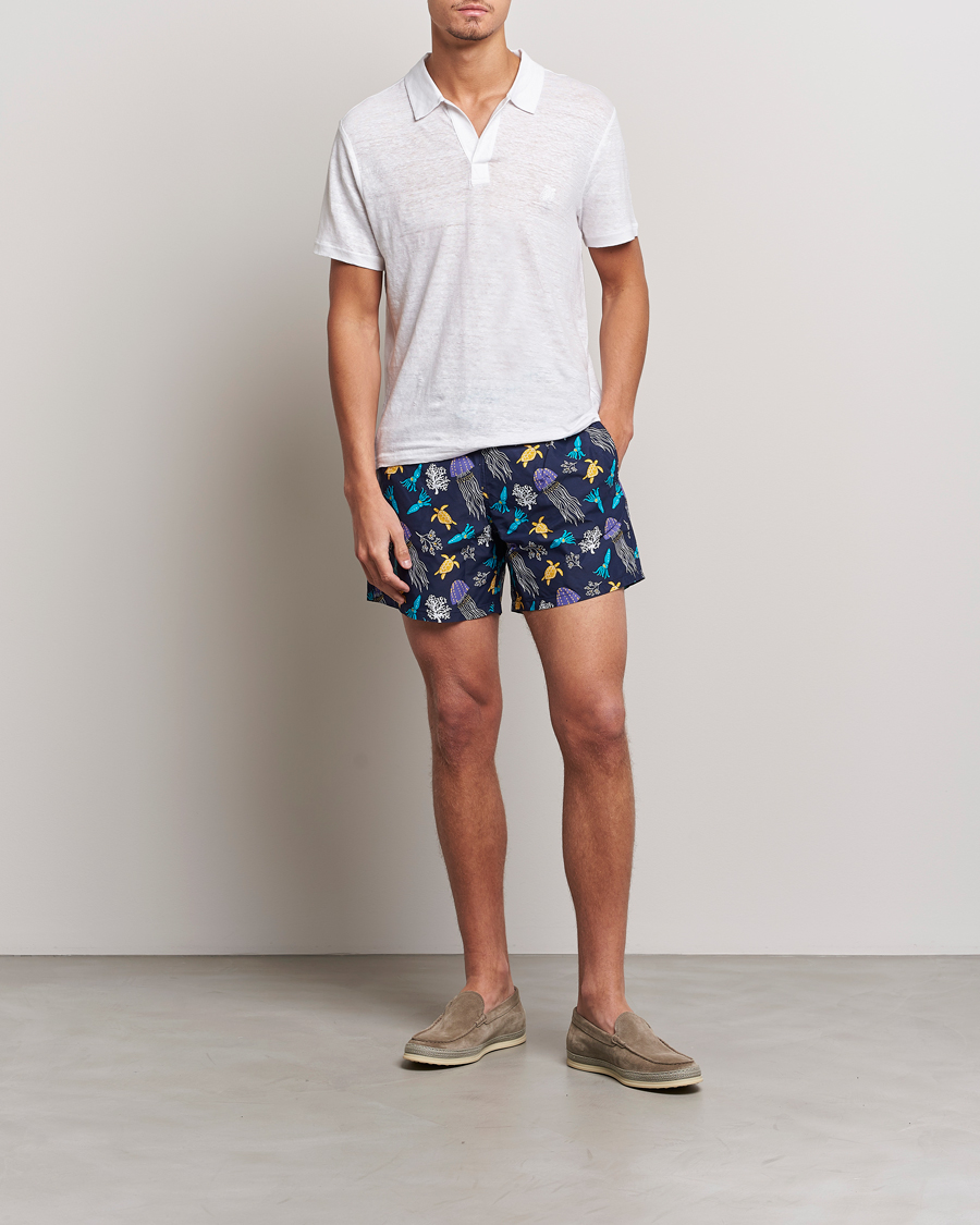 Herren | Poloshirts | Vilebrequin | Jersey Linen Polo Blanco