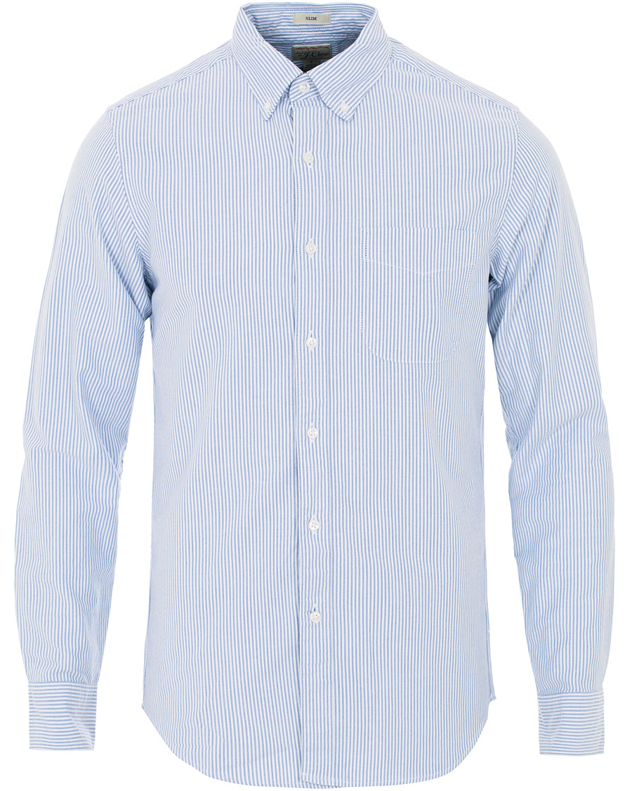 Herren | Hemden | J.Crew | Slim Fit Stretch Oxford University Stripe Shirt Blue