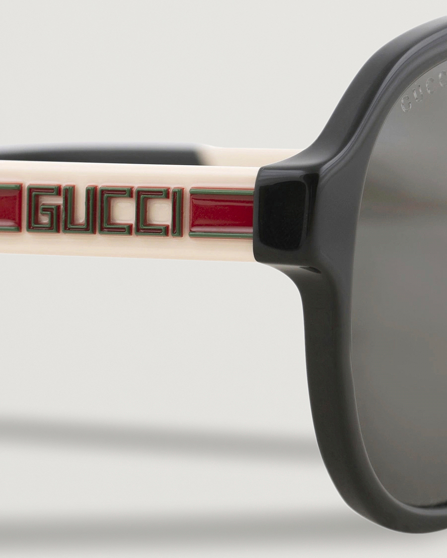 Herren | Gucci GG0463S Sunglasses Black/White/Grey | Gucci | GG0463S Sunglasses Black/White/Grey