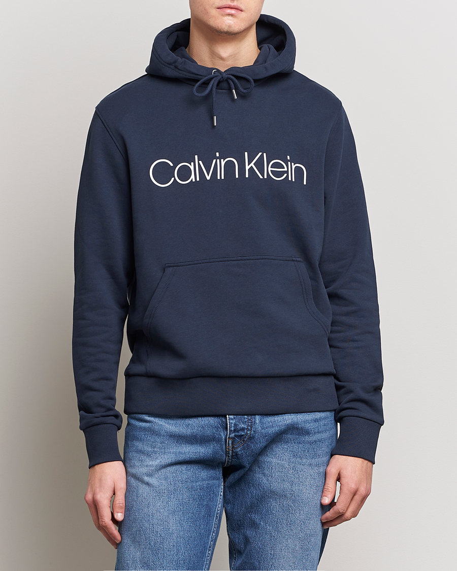 Herren | Sale | Calvin Klein | Front Logo Hoodie Navy