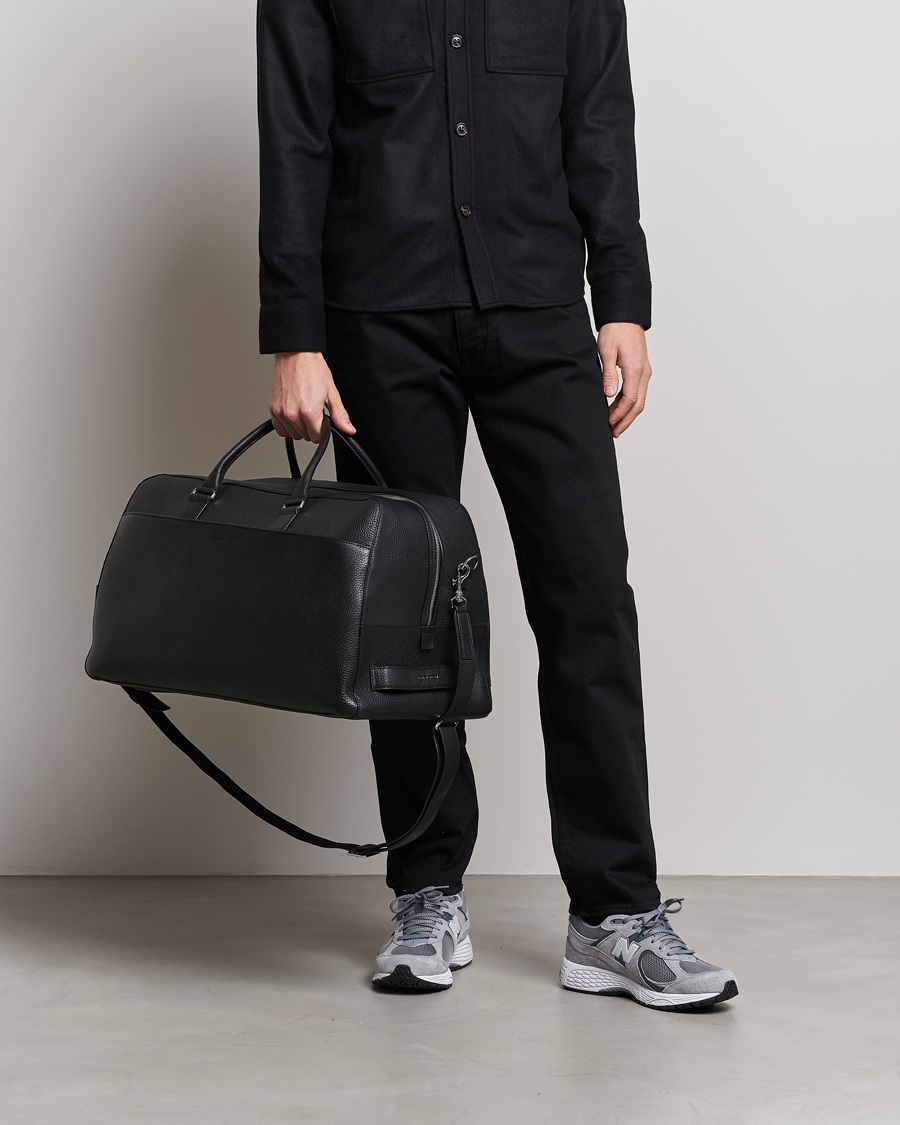 Herren | Accessoires | Tiger of Sweden | Brome Grained Leather Weekendbag Black