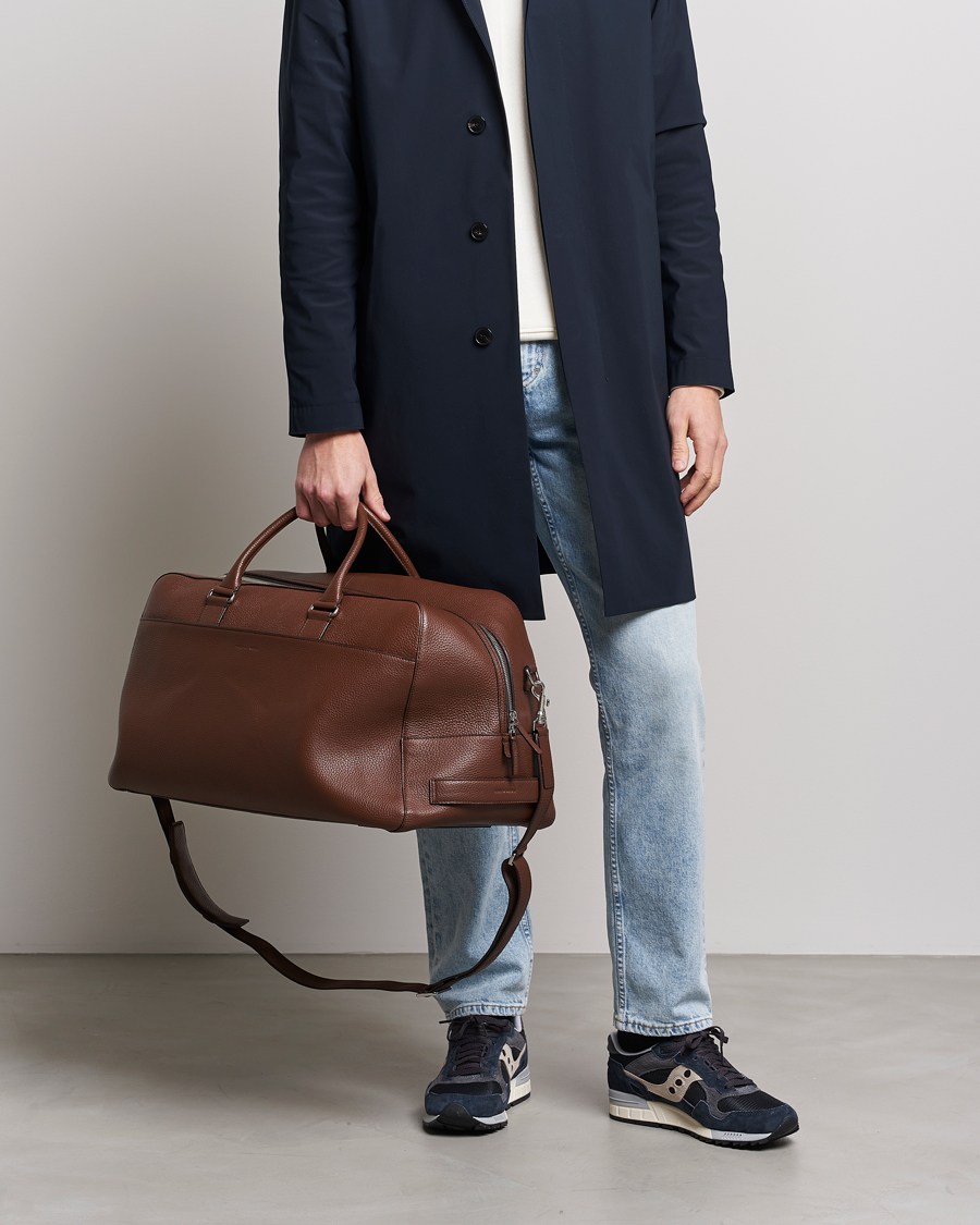 Herren | Business & Beyond | Tiger of Sweden | Brome Grained Leather Weekendbag Brown