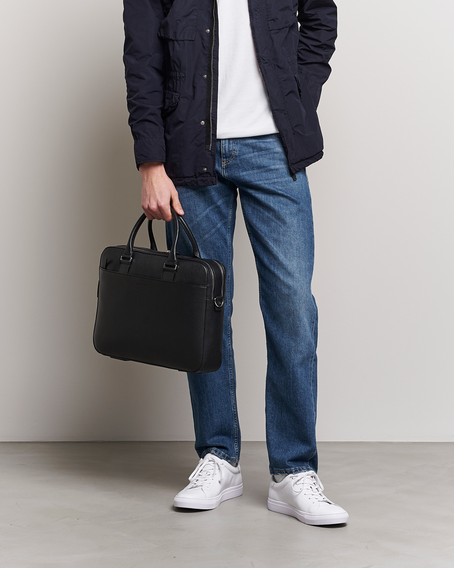 Herren | Taschen | Tiger of Sweden | Burin Grained Leather Breifcase Black