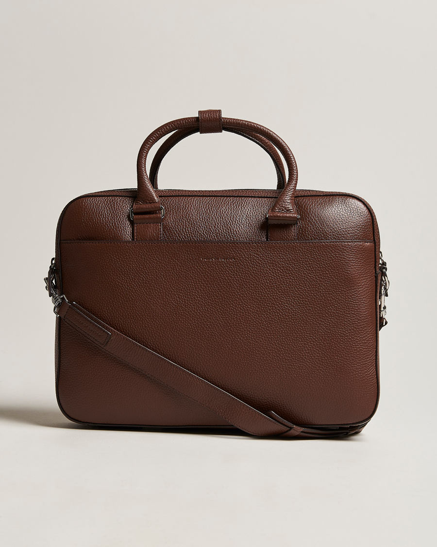 Herren | Taschen | Tiger of Sweden | Burin Grained Leather Briefcase Brown