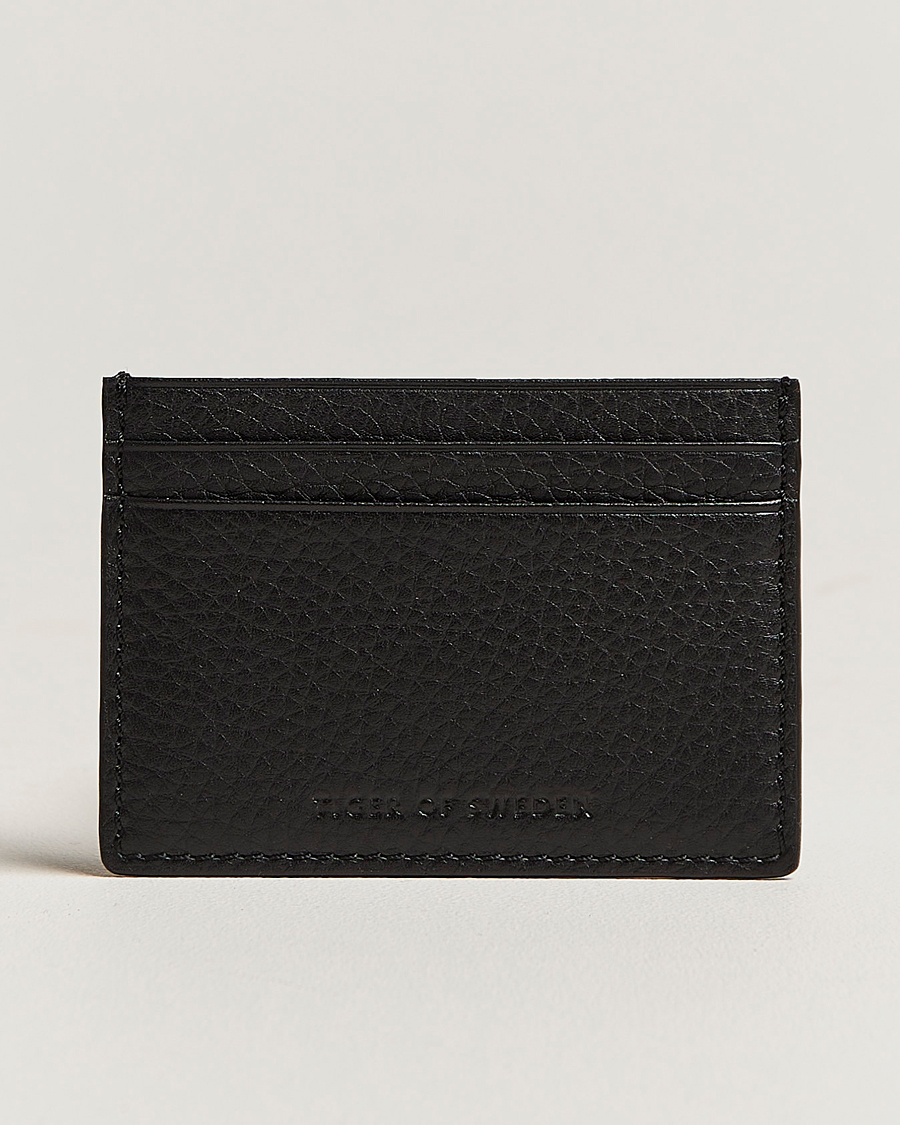Herren | Geldbörsen | Tiger of Sweden | Wake Grained Leather Cardholder Black