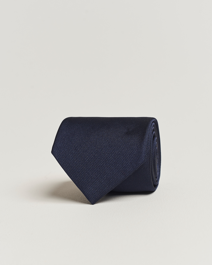 Herren | Krawatten | Amanda Christensen | Plain Classic Tie 8 cm Navy