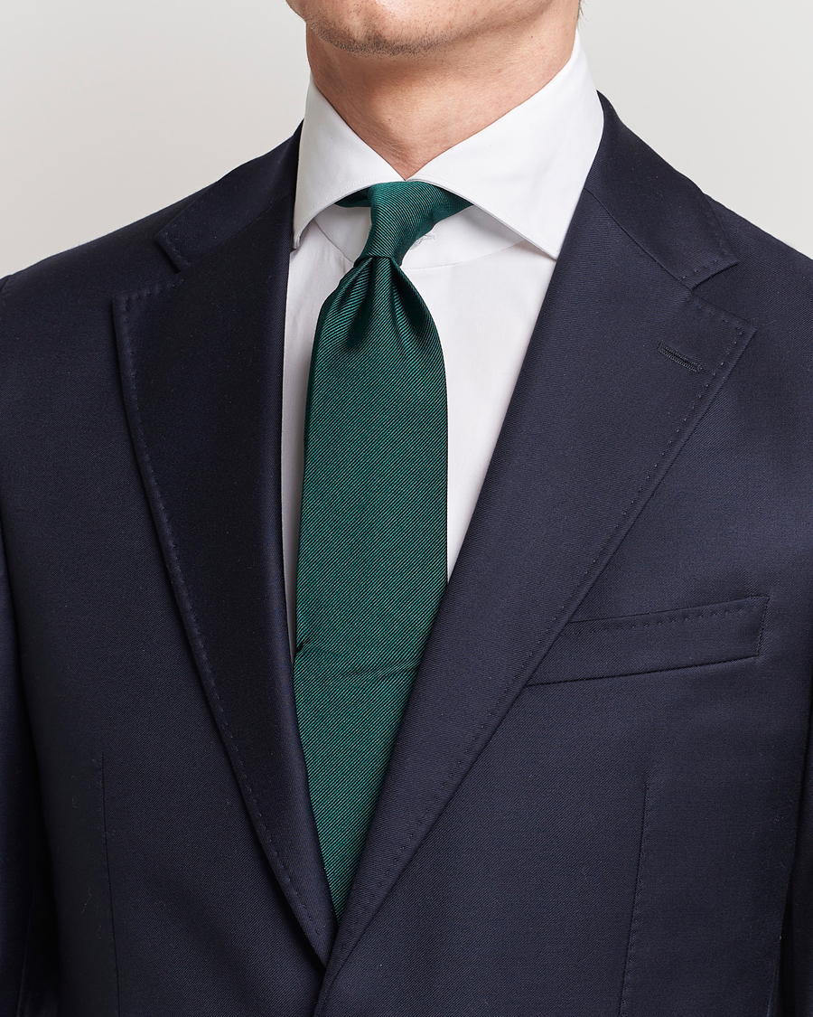 Herren | Krawatten | Amanda Christensen | Plain Classic Tie 8 cm Dark Green