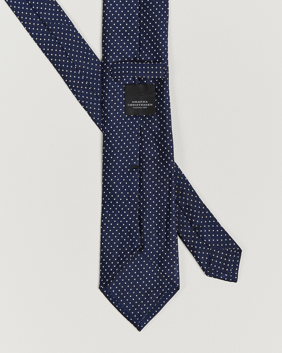 Herren | Krawatten | Amanda Christensen | Micro Dot Classic Tie 8 cm Navy/White