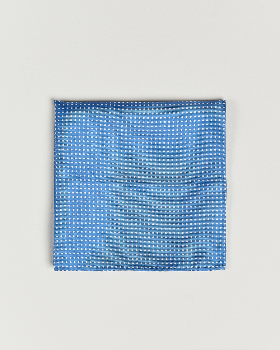 Herren | Amanda Christensen Handkerchief Dot Silk Sky Blue | Amanda Christensen | Handkerchief Dot Silk Sky Blue