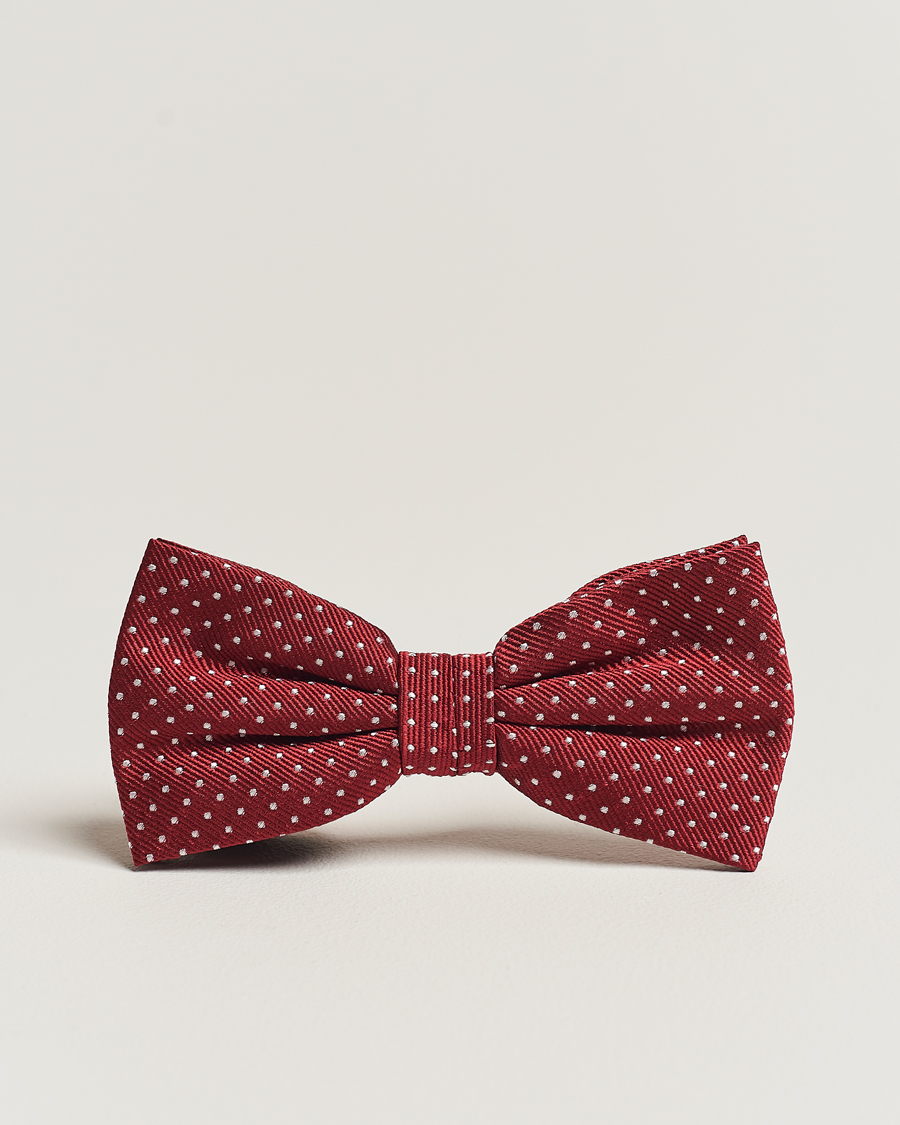 Herren | Amanda Christensen Micro Dot Pre Tie Silk Wine Red | Amanda Christensen | Micro Dot Pre Tie Silk Wine Red