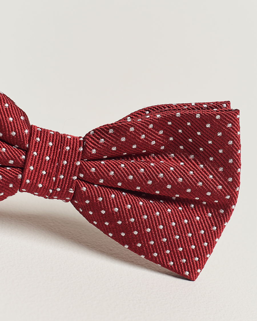 Herren | Amanda Christensen Micro Dot Pre Tie Silk Wine Red | Amanda Christensen | Micro Dot Pre Tie Silk Wine Red