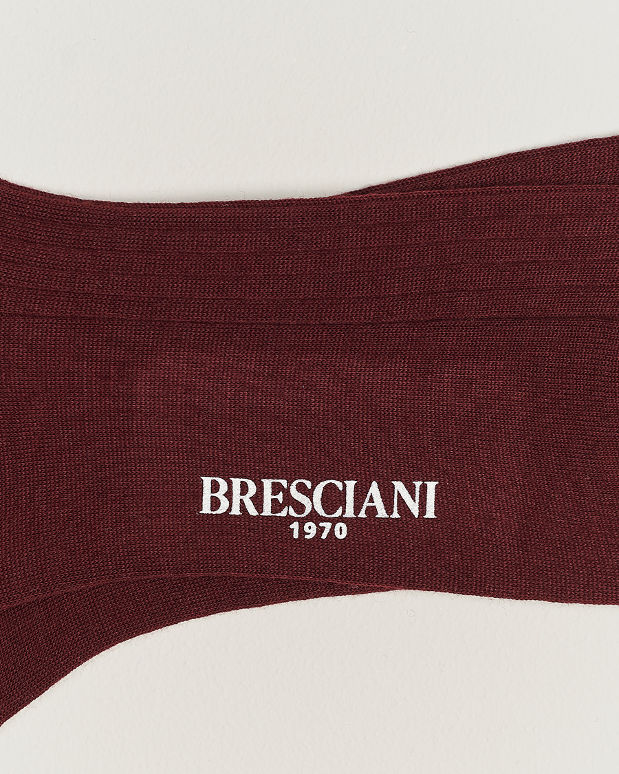 Herren | Kategorie | Bresciani | Wool/Nylon Ribbed Short Socks Burgundy