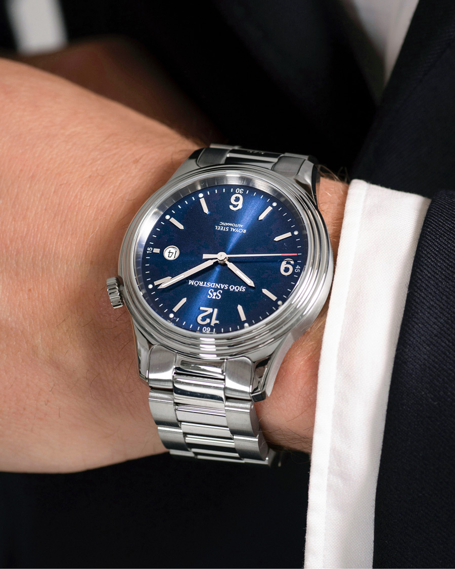 Herren | Fine watches | Sjöö Sandström | Royal Steel Classic 41mm Blue and Steel