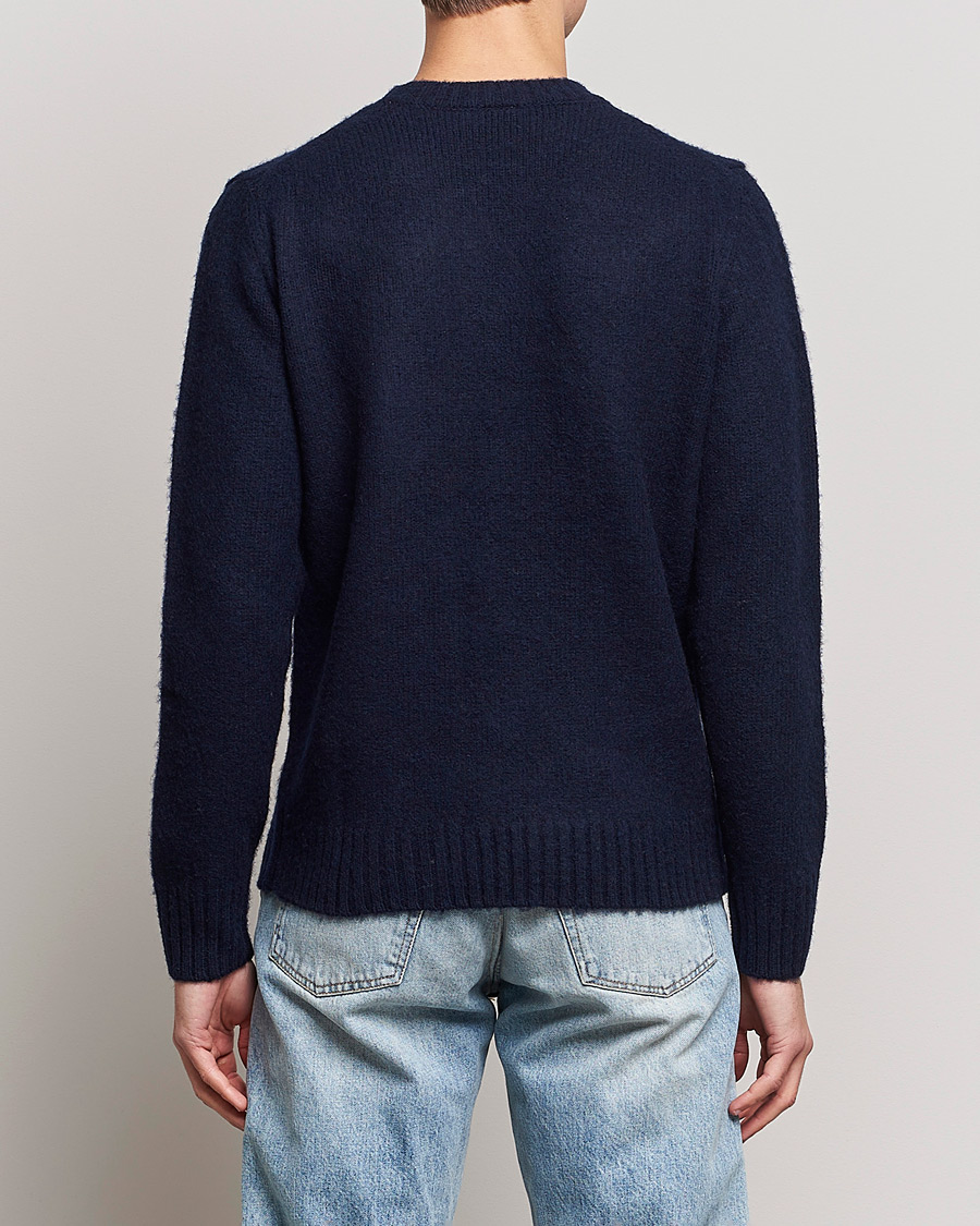 Herren | Pullover | Aspesi | Brushed Shetland Sweater Navy