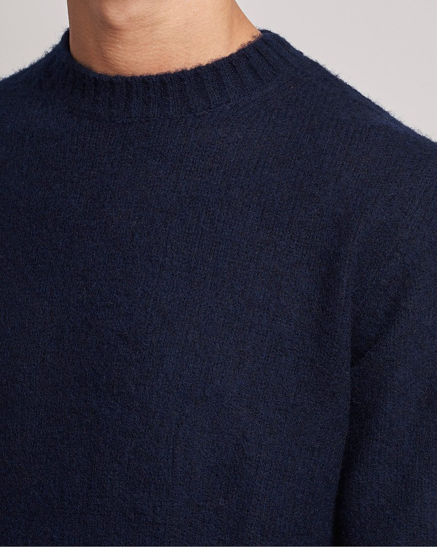 Herren | Pullover | Aspesi | Brushed Shetland Sweater Navy