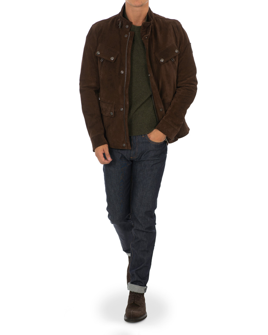 Herren | Jacken | Belstaff | Denesmere Suede Field Jacket Chocolate Brown
