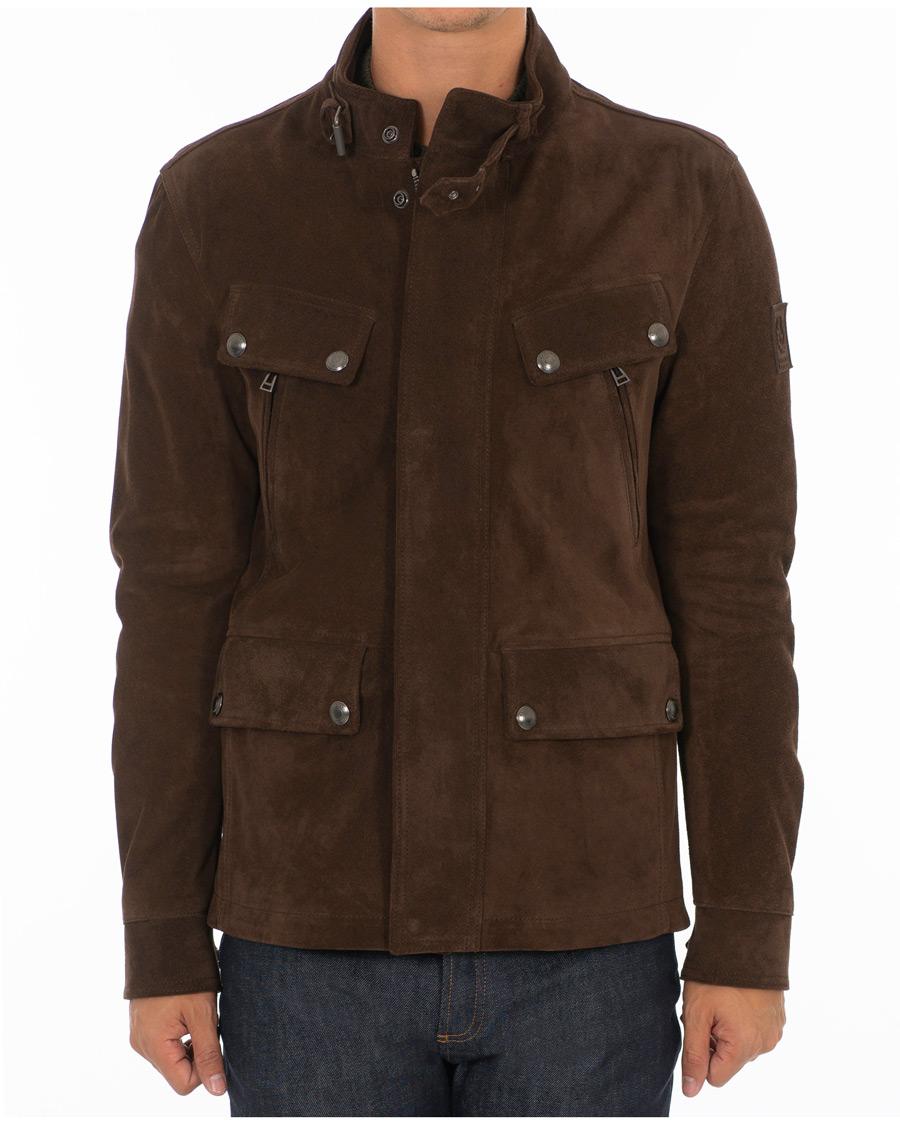 Herren | Jacken | Belstaff | Denesmere Suede Field Jacket Chocolate Brown