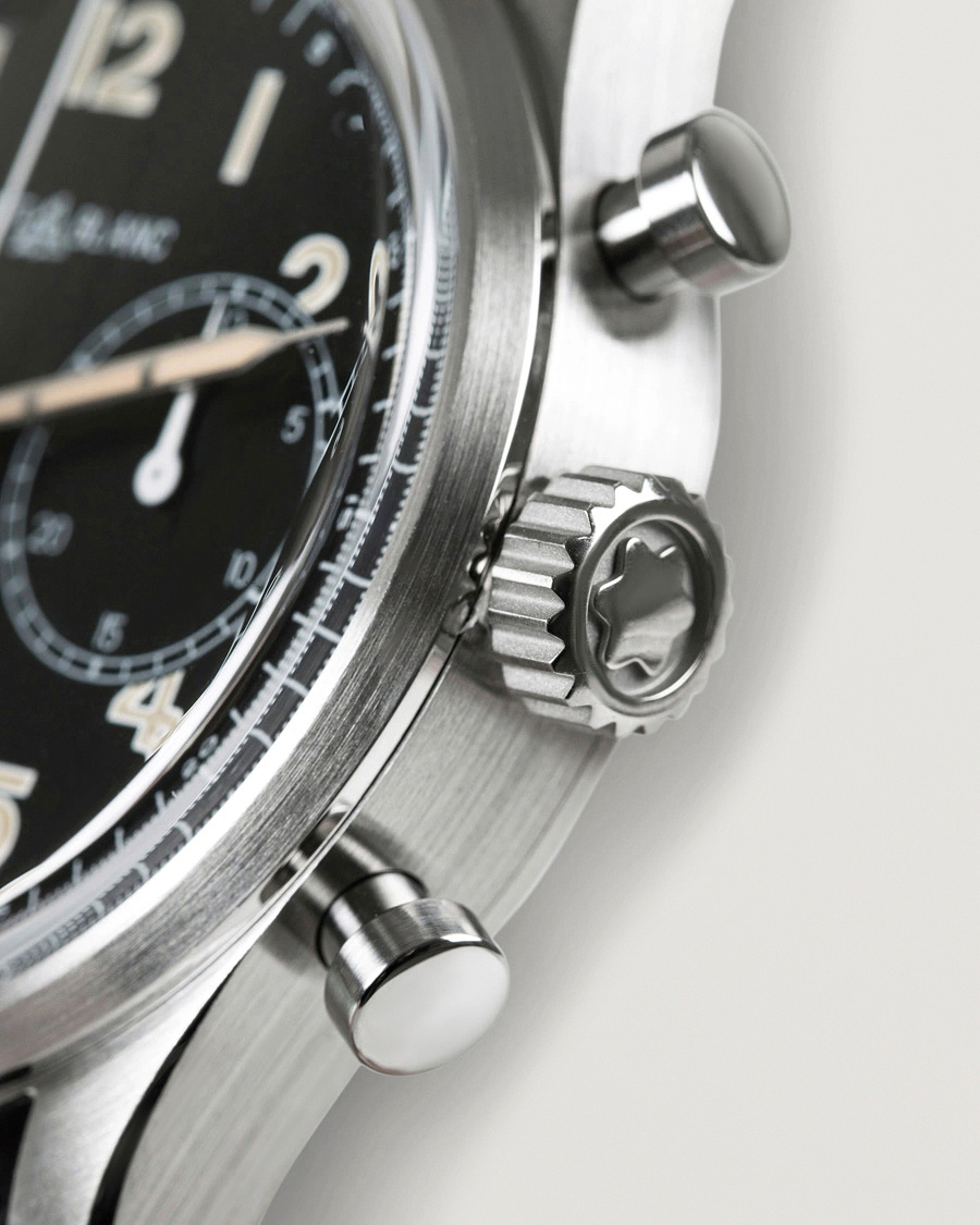 Herren | Montblanc 1858 Steel Automatic Chronograph 42mm Black Dial | Montblanc | 1858 Steel Automatic Chronograph 42mm Black Dial